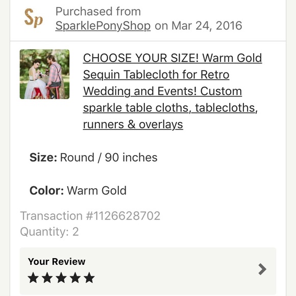 Gold sequin tablecloth - Picture 5 of 5